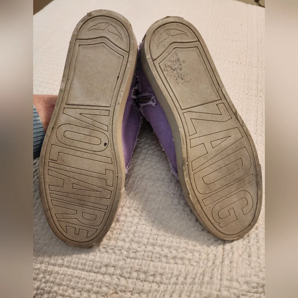 Zadig & Voltaire Lavender Distressed High-Top Cotton Canvas Sneakers Sz 40/9-9.5